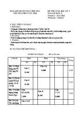 Đề thi cuối học kỳ I môn Lịch sử 8 - Năm học 2021-2022